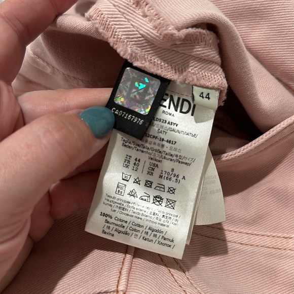 Fendi Light Pink 100% Cotton Dress - Size 44 (US Size 8) - Picture 10 of 11